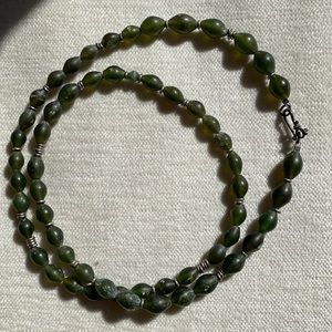 Jade and silver necklace
